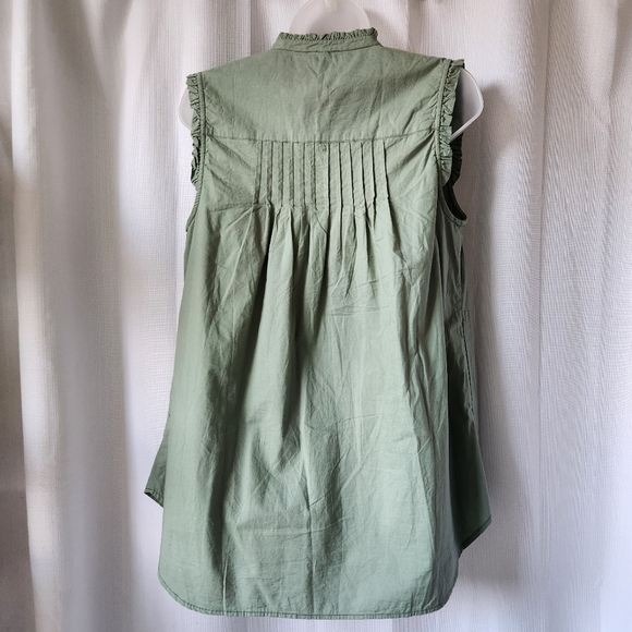 New Free People Sleeveless Green Button-Up Top Size S - Picture 3 of 7